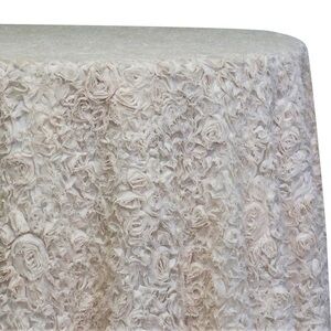 Urquid Linen Lush Chiffon Table Linen in Ivory 96 Inches round